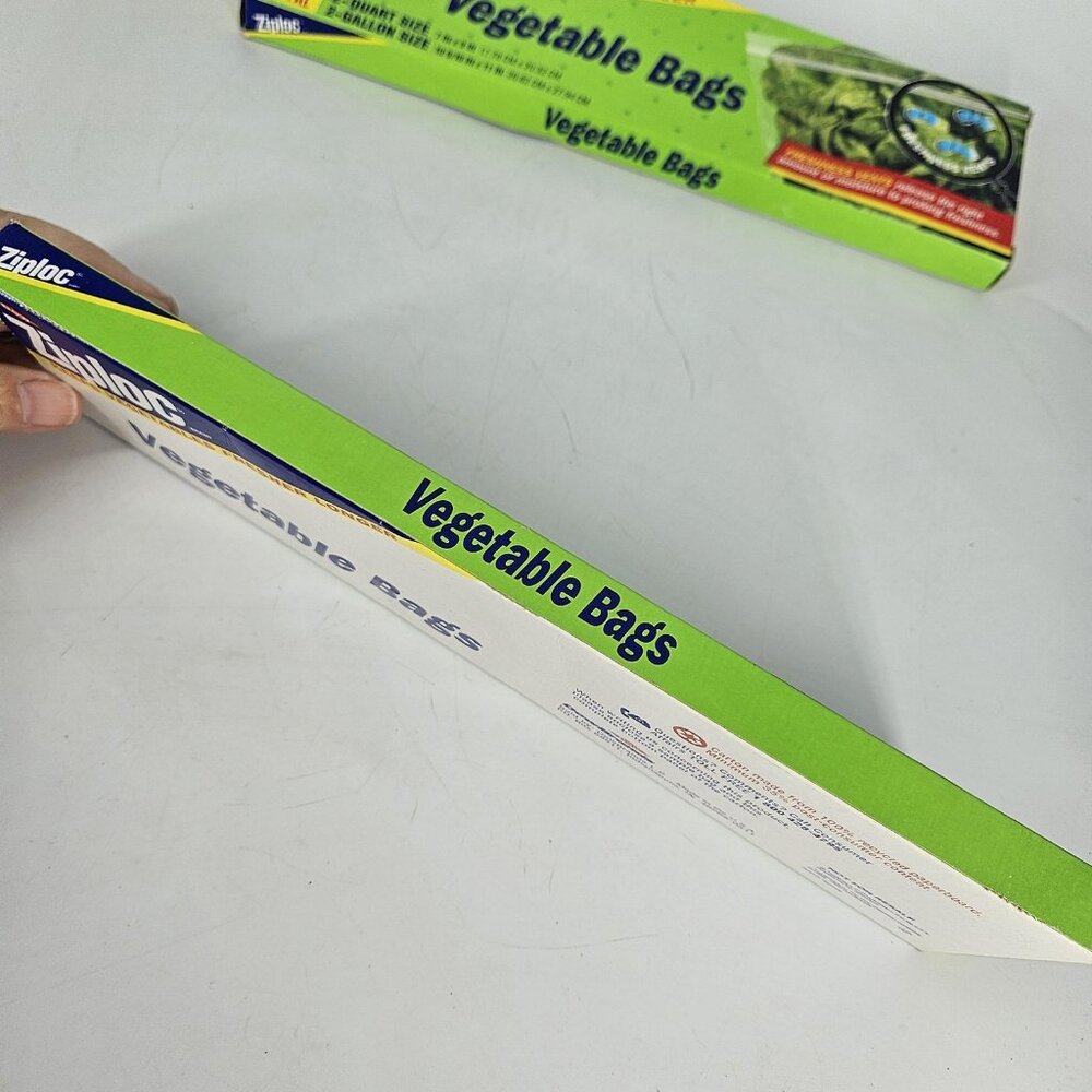 Vint Ziploc Vegetable Bags Trial Pack Lot of 2 USA Dow Vented 2 Qrt 2 Gallon New - Picture 7 of 9